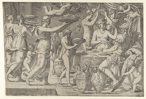 Mars and Venus Being Served at Table by Cupid