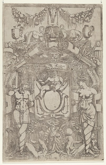 Ornament Panel with Terms and Spiral Bases