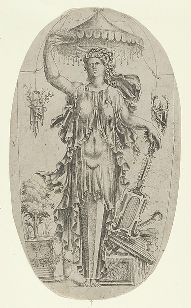 Term in the Form of a Woman with Musical Instrument