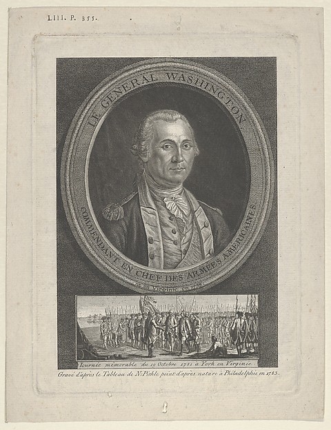 Le Général Washington, Commendant en Chef des Amées Americaines, né en Virginie en 1733