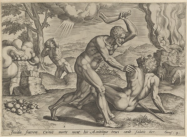 Cain murdering Abel, plate 2 from "The Story of Cain and Abel"
