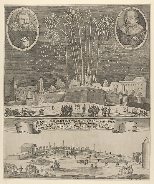 Fireworks display by Lorenz Müller as proof of mastership, Nuremberg 1635