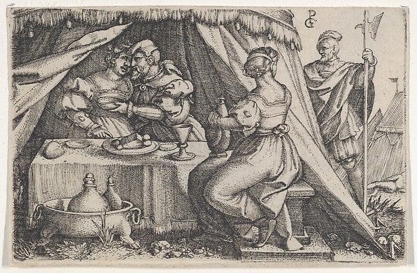 Judith and Holofernes Dining by Georg Pencz