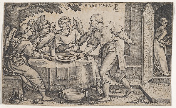 The Three Angels Visiting Abraham, from "The Story of Abraham" by Georg Pencz