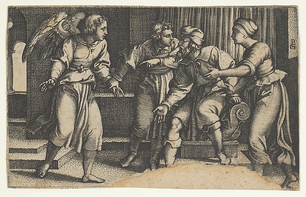 Tobias and the Archangel Raphael, from "The Story of Tobias" by Georg Pencz