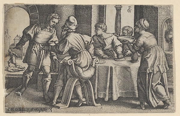 Tobias Leaving the Table, from "The Story of Tobias" by Georg Pencz