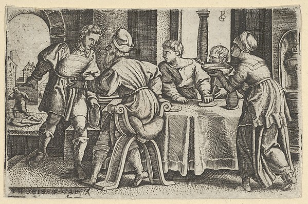 Tobias Leaving the Table, from "The Story of Tobias" by Georg Pencz