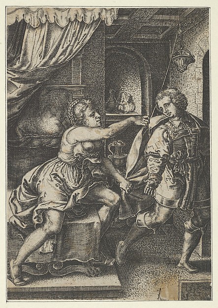 Reverse Copy of Joseph and Potiphar's Wife, from The Story of Joseph by Georg Pencz