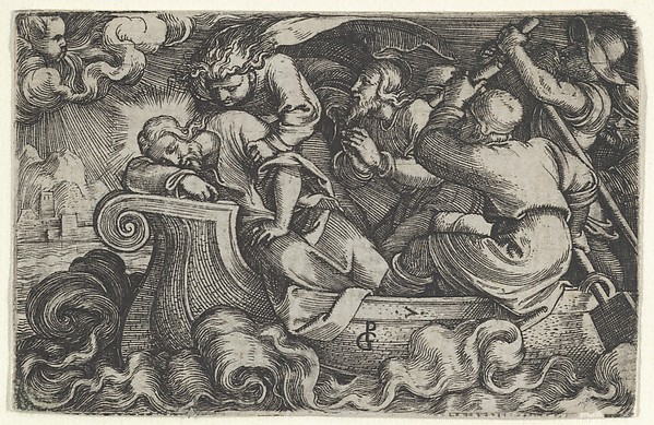 Christ Sleeping During the Storm on Lake Tiberias, from The Story of Christ by Georg Pencz