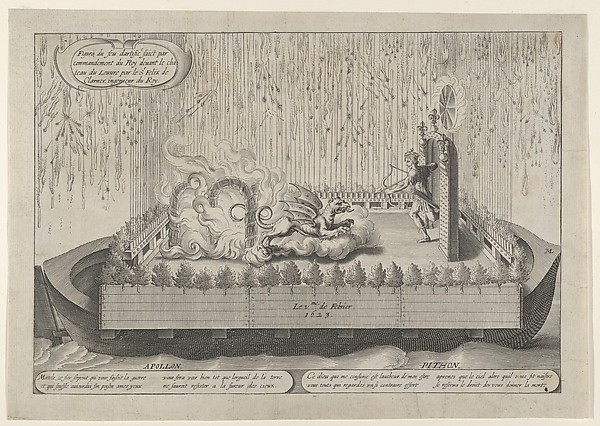 Float with Apollo and the Python, from the fireworks display celebrating Louis XIII's return from a military campaign, Paris, February 1623