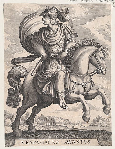 Emperor Vespasian on Horseback, from the series The First Twelve Roman Caesars, plate 11
