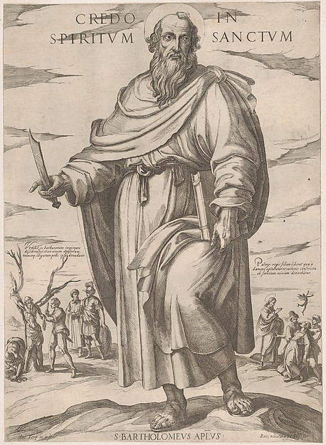 St. Bartholomew, from "Christ, Mary, and the Apostles" by Antonio Tempesta