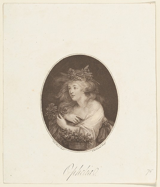 Ophelia (Shakespeare, Hamlet, Act 4) by Francesco Bartolozzi, The Metropolitan Museum of Art