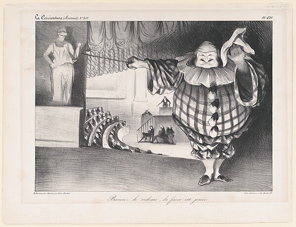 Baissez le Rideau, La Farce est Jouée (Bring Down the Curtain; the Farce is Over), published in La Caricature no. 201, September 11, 1834