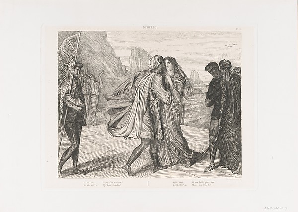 "O my fair warrior!": plate 5 from Othello (Act 2, Scene 1)