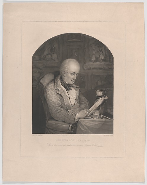 Temperance.–The Man: "Here is that which is too weak to be a sinner–honest Water"–Shakespeare