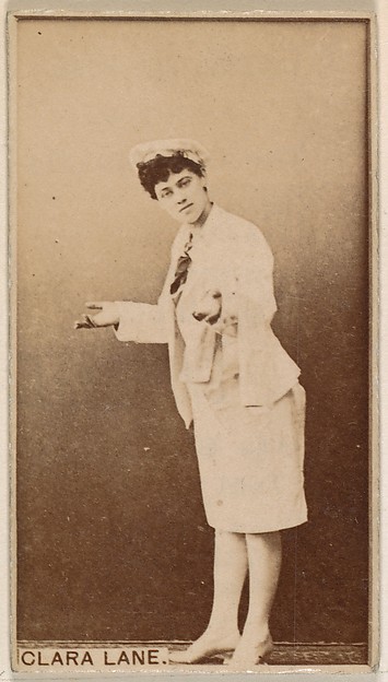 Clara Lane, from the Actresses series (N245) issued by Kinney Brothers to promote Sweet Caporal Cigarettes