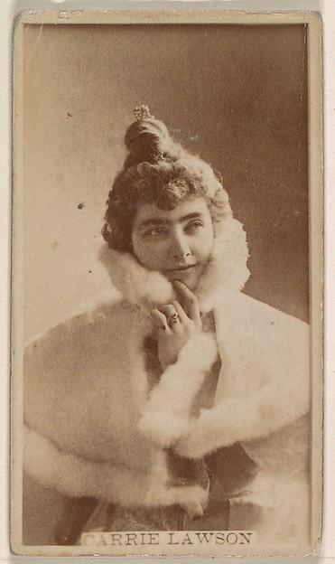 Carrie Lawson, from the Actresses series (N245) issued by Kinney Brothers to promote Sweet Caporal Cigarettes by Kinney Brothers Tobacco Company, The Metropolitan Museum of Art