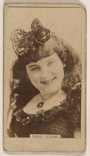 Madje Lessing, from the Actresses series (N245) issued by Kinney Brothers to promote Sweet Caporal Cigarettes