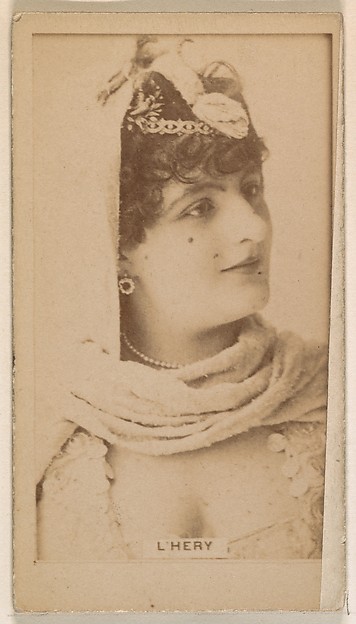 Miss L'Hery, from the Actresses series (N245) issued by Kinney Brothers to promote Sweet Caporal Cigarettes