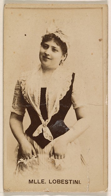 Mlle. Lobestini, from the Actresses series (N245) issued by Kinney Brothers to promote Sweet Caporal Cigarettes
