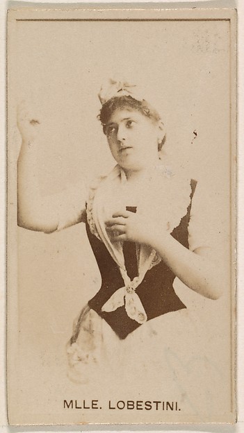 Mlle. Lobestini, from the Actresses series (N245) issued by Kinney Brothers to promote Sweet Caporal Cigarettes