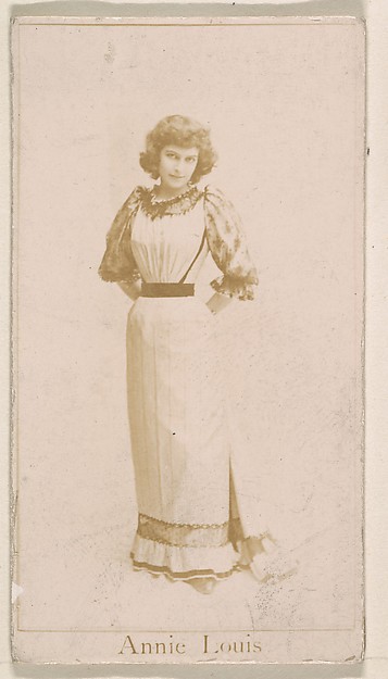 Annie Louis, from the Actresses series (N245) issued by Kinney Brothers to promote Sweet Caporal Cigarettes