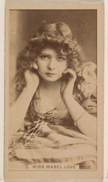 Miss Mabel Love, from the Actresses series (N245) issued by Kinney Brothers to promote Sweet Caporal Cigarettes