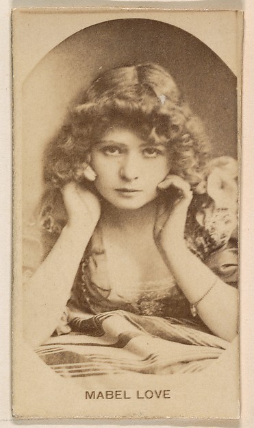 Miss Mabel Love, from the Actresses series (N245) issued by Kinney Brothers to promote Sweet Caporal Cigarettes