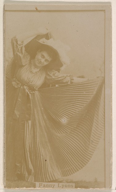 Fanny Lyons, from the Actresses series (N245) issued by Kinney Brothers to promote Sweet Caporal Cigarettes