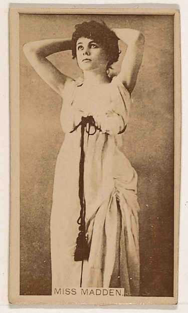 Miss Madden, from the Actresses series (N245) issued by Kinney Brothers to promote Sweet Caporal Cigarettes