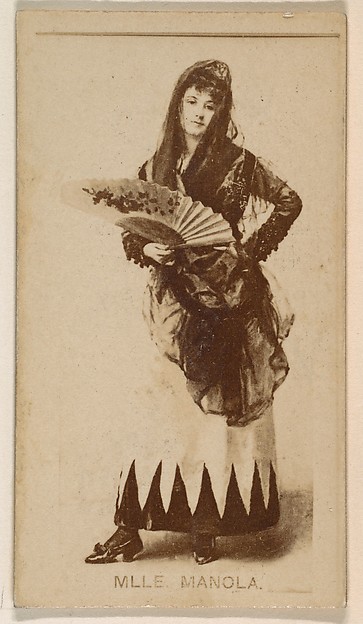 Mlle. Manola, from the Actresses series (N245) issued by Kinney Brothers to promote Sweet Caporal Cigarettes