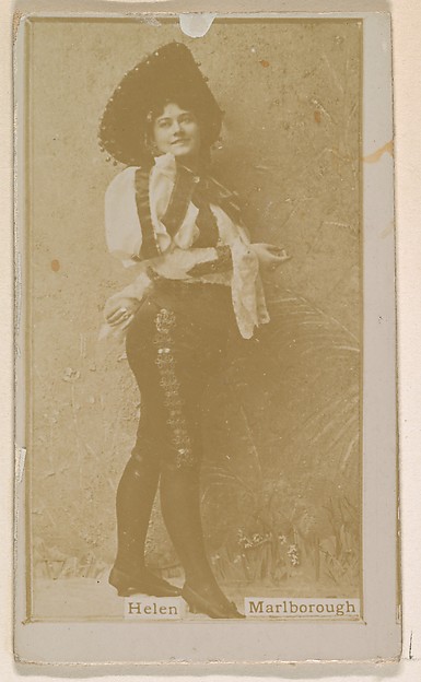 Miss Helen Marlborough, from the Actresses series (N245) issued by Kinney Brothers to promote Sweet Caporal Cigarettes