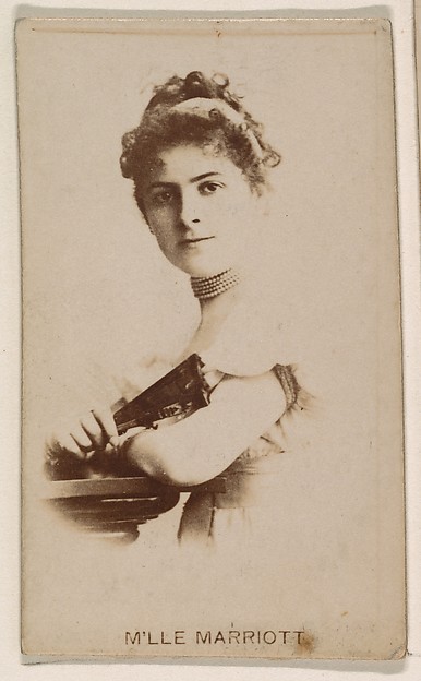 M'lle Marriott, from the Actresses series (N245) issued by Kinney Brothers to promote Sweet Caporal Cigarettes