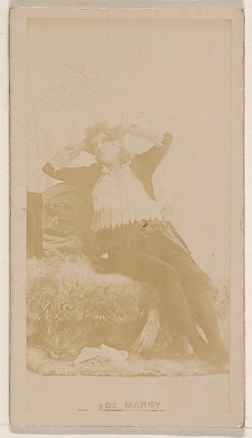 Miss de Marsy, from the Actresses series (N245) issued by Kinney Brothers to promote Sweet Caporal Cigarettes