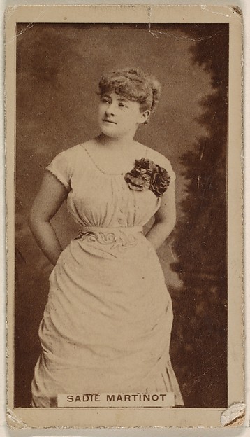 Sadie Martinot, from the Actresses series (N245) issued by Kinney Brothers to promote Sweet Caporal Cigarettes