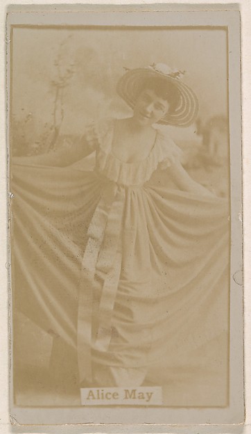 Alice May, from the Actresses series (N245) issued by Kinney Brothers to promote Sweet Caporal Cigarettes