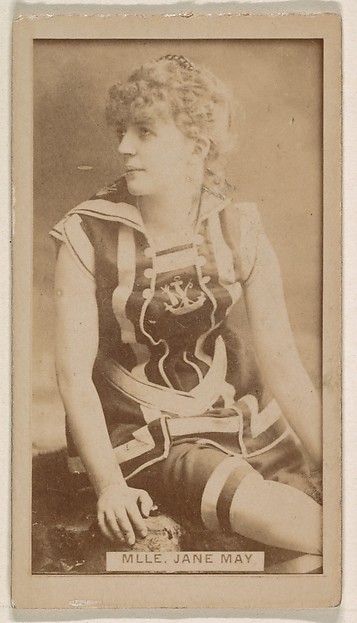 Mlle. Jane May, from the Actresses series (N245) issued by Kinney Brothers to promote Sweet Caporal Cigarettes