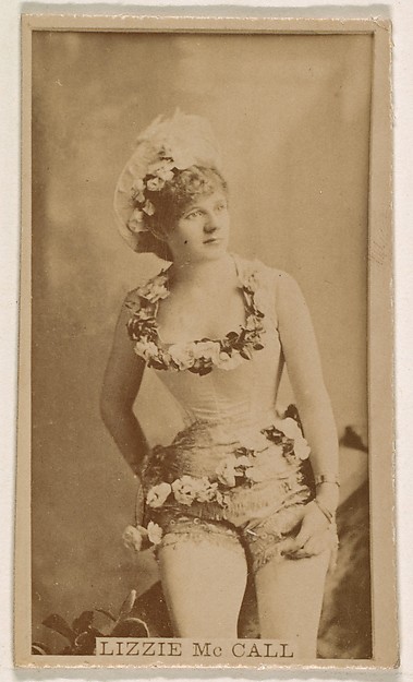 Lizzie McCall, from the Actresses series (N245) issued by Kinney Brothers to promote Sweet Caporal Cigarettes