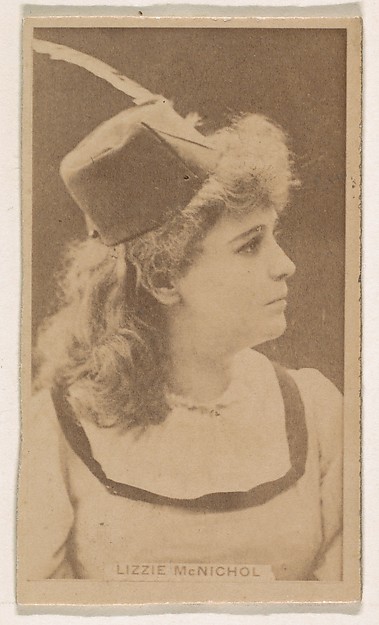 Lizzie McNichol, from the Actresses series (N245) issued by Kinney Brothers to promote Sweet Caporal Cigarettes