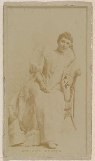 Adelaide Merton, from the Actresses series (N245) issued by Kinney Brothers to promote Sweet Caporal Cigarettes