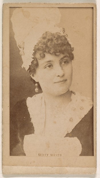 Milly Meyer, from the Actresses series (N245) issued by Kinney Brothers to promote Sweet Caporal Cigarettes