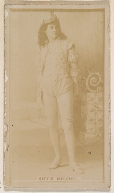 Kittie Mitchell, from the Actresses series (N245) issued by Kinney Brothers to promote Sweet Caporal Cigarettes