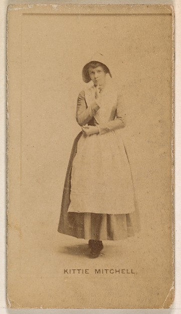 Kittie Mitchell, from the Actresses series (N245) issued by Kinney Brothers to promote Sweet Caporal Cigarettes
