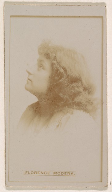 Florence Modena, from the Actresses series (N245) issued by Kinney Brothers to promote Sweet Caporal Cigarettes