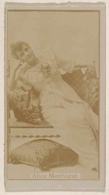 Alice Montague, from the Actresses series (N245) issued by Kinney Brothers to promote Sweet Caporal Cigarettes