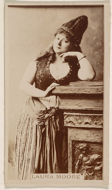 Laura Moore, from the Actresses series (N245) issued by Kinney Brothers to promote Sweet Caporal Cigarettes