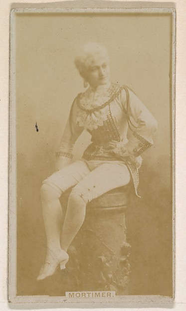 Miss Mortimer, from the Actresses series (N245) issued by Kinney Brothers to promote Sweet Caporal Cigarettes