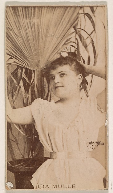 Ida Mulle, from the Actresses series (N245) issued by Kinney Brothers to promote Sweet Caporal Cigarettes