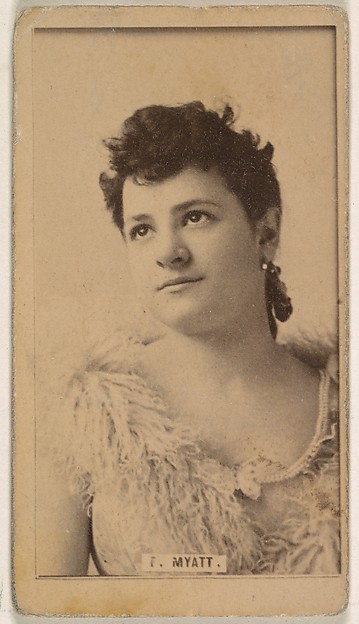 Miss Myatt, from the Actresses series (N245) issued by Kinney Brothers to promote Sweet Caporal Cigarettes